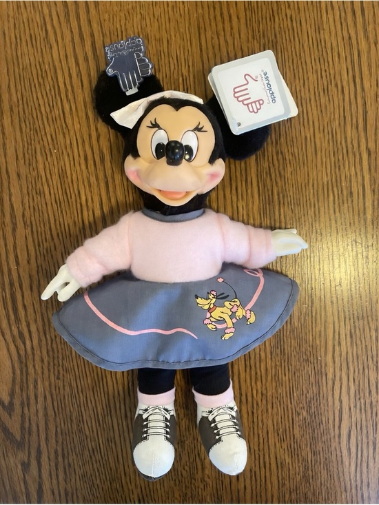 Disney Other - Vintage Disney Minnie Mouse "Sock Hop" Plush Doll by Applause (NWT)